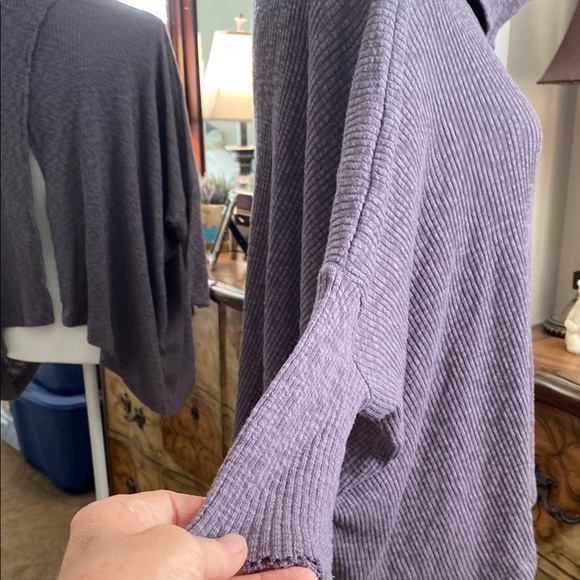 Free People Beach Cozy Purple Cowl Turtleneck Sweater - Picture 4 of 10